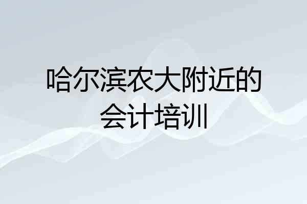 哈尔滨农大附近的会计培训