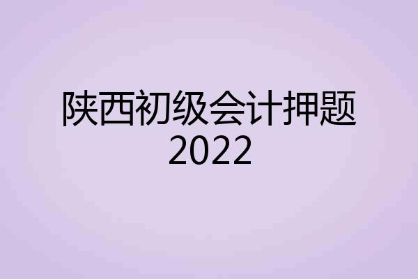 陕西初级会计押题2022