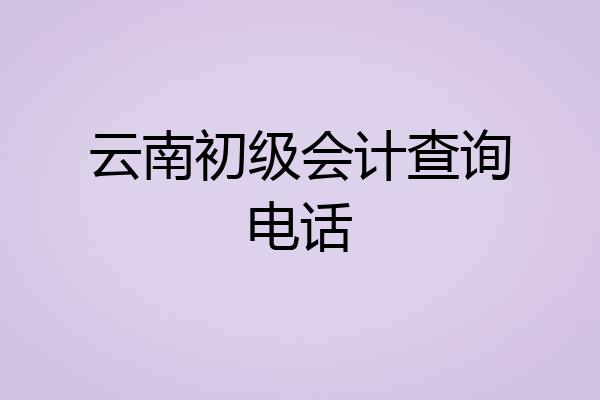 云南初级会计查询电话