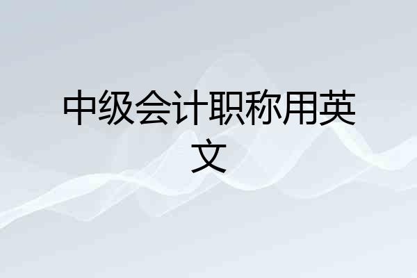 中级会计职称用英文