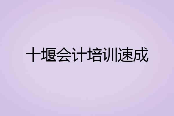 十堰会计培训速成