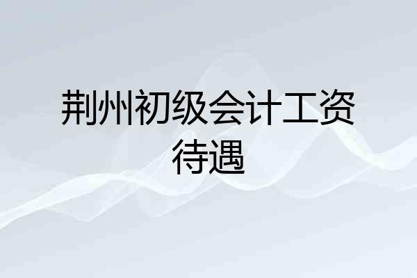 荆州初级会计工资待遇