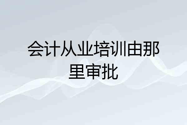会计从业培训由那里审批