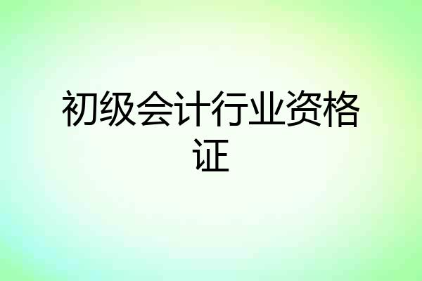 初级会计行业资格证