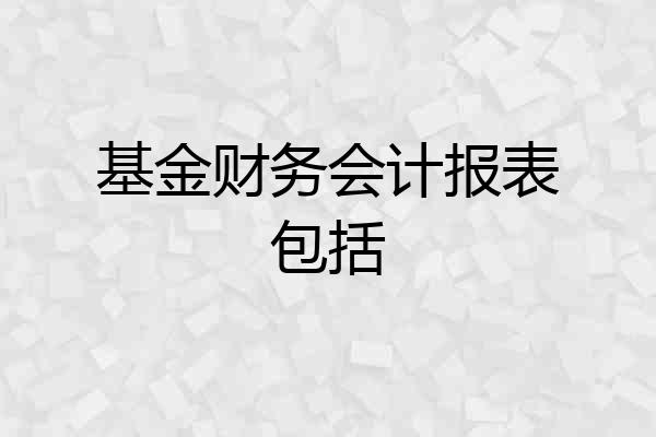 基金财务会计报表包括