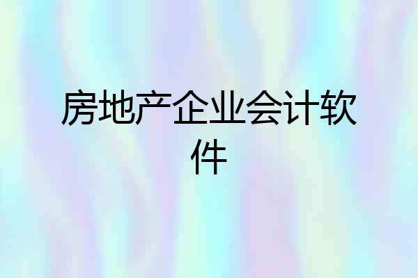 房地产企业会计软件