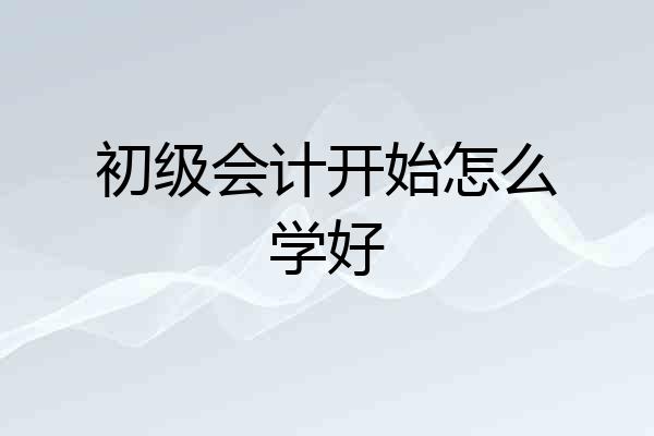 初级会计开始怎么学好