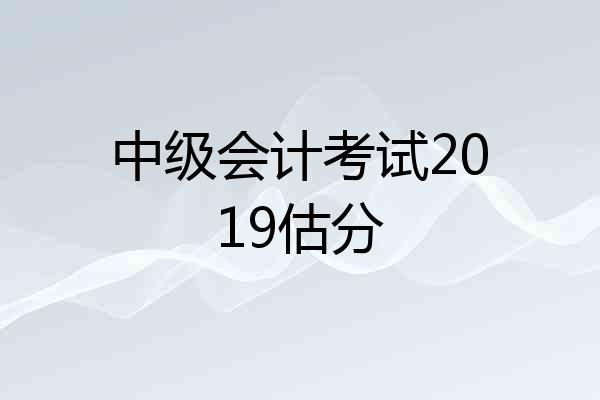 中级会计考试2019估分
