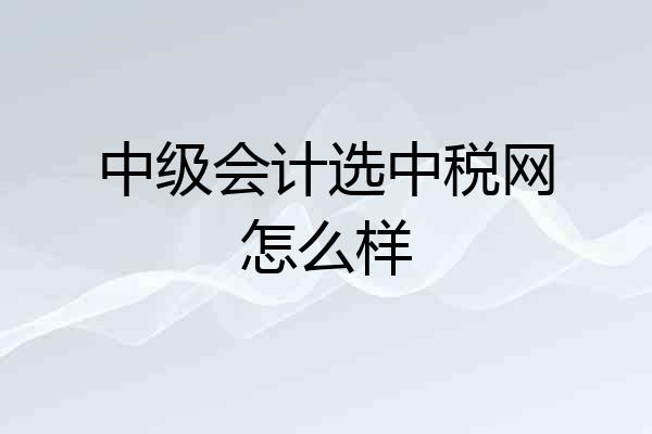 中级会计选中税网怎么样