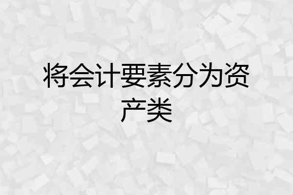 将会计要素分为资产类