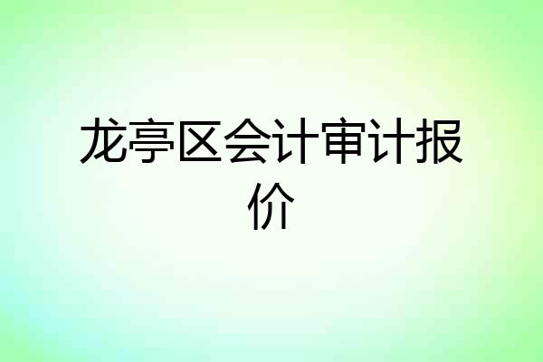 龙亭区会计审计报价