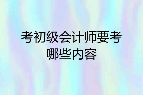 考初级会计师要考哪些内容