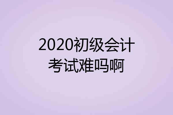 2020初级会计考试难吗啊