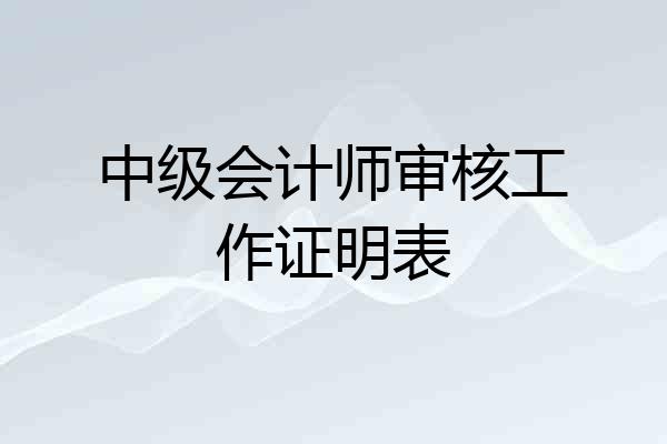 中级会计师审核工作证明表