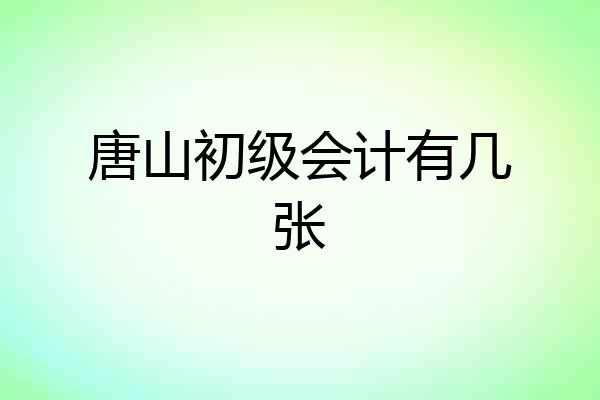 唐山初级会计有几张