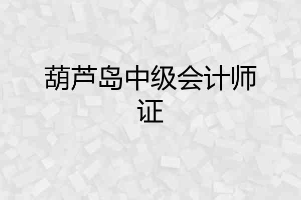 葫芦岛中级会计师证