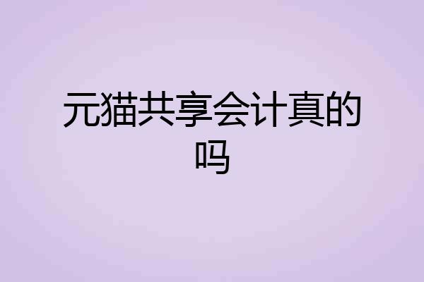 元猫共享会计真的吗