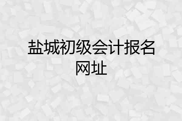 盐城初级会计报名网址