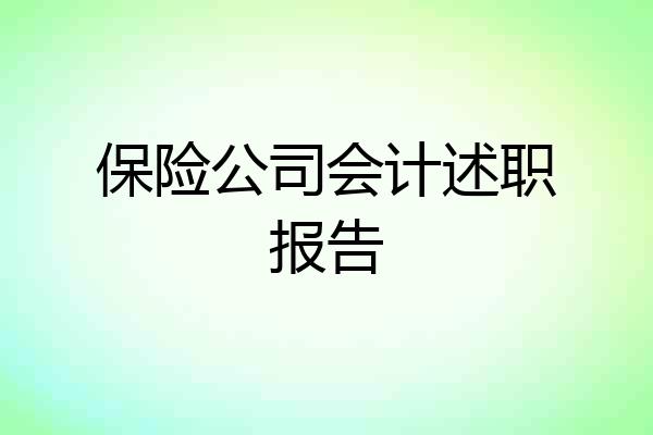 保险公司会计述职报告