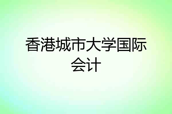 香港城市大学国际会计