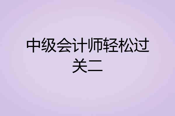 中级会计师轻松过关二