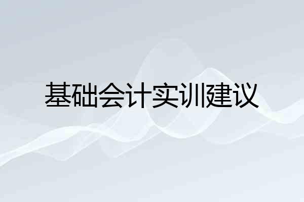 基础会计实训建议