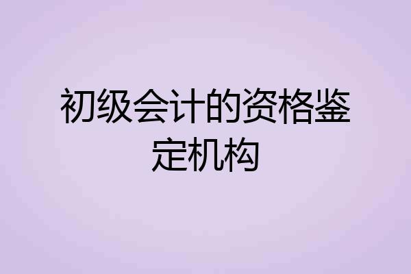 初级会计的资格鉴定机构