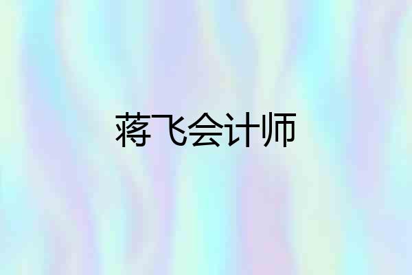 蒋飞会计师