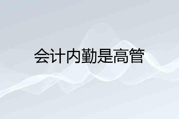 会计内勤是高管