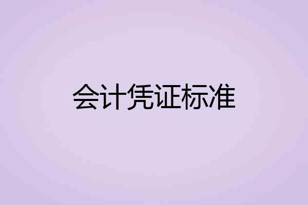会计凭证标准