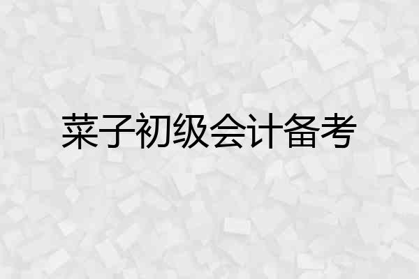 菜子初级会计备考