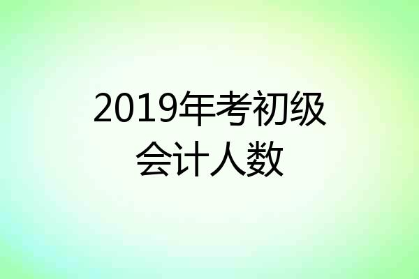 2019年考初级会计人数