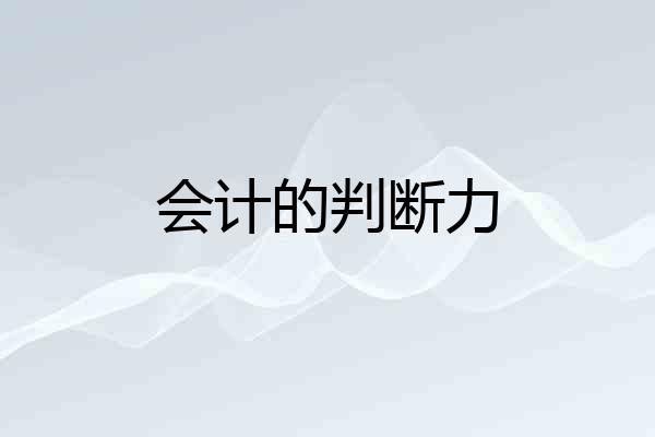 会计的判断力