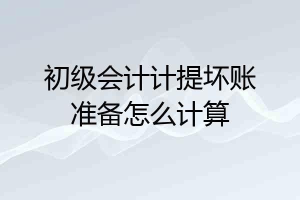 初级会计计提坏账准备怎么计算