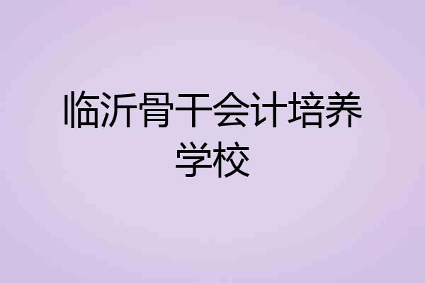 临沂骨干会计培养学校