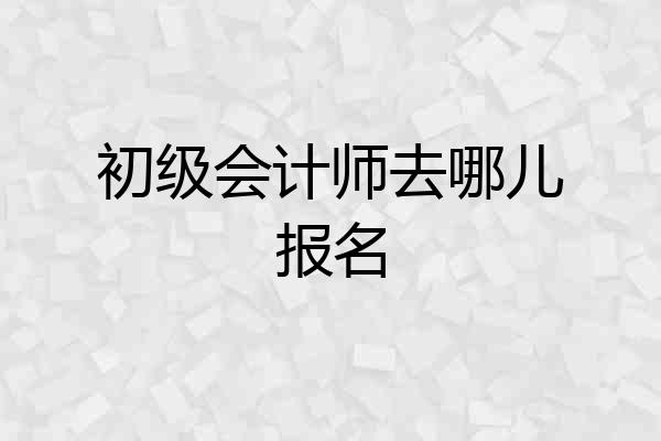 初级会计师去哪儿报名