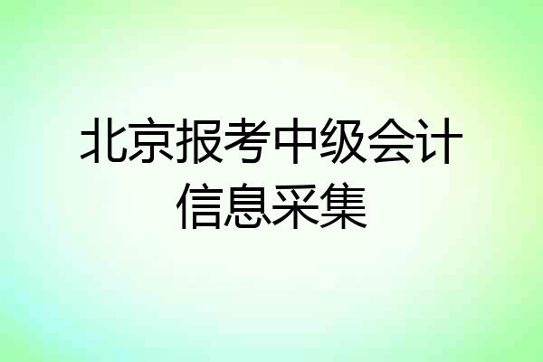 北京报考中级会计信息采集