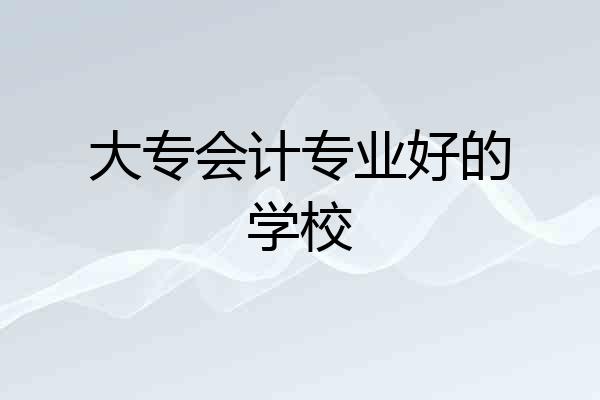 大专会计专业好的学校