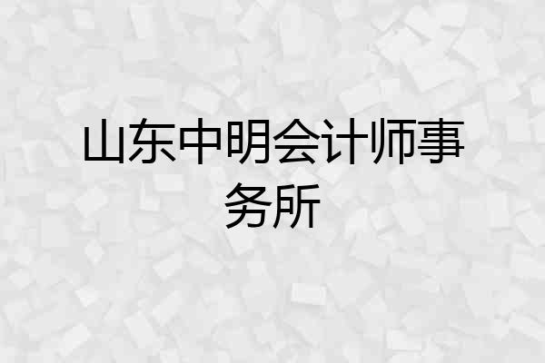 山东中明会计师事务所