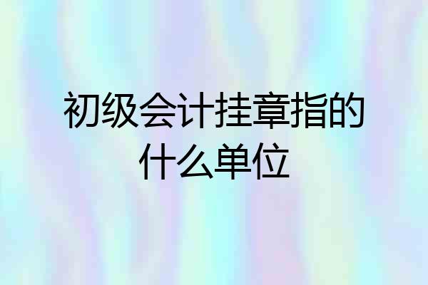 初级会计挂章指的什么单位