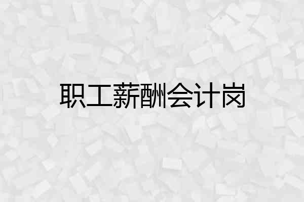 职工薪酬会计岗