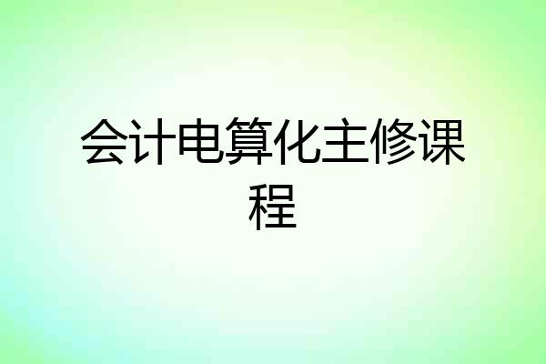 会计电算化主修课程