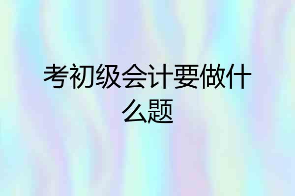 考初级会计要做什么题