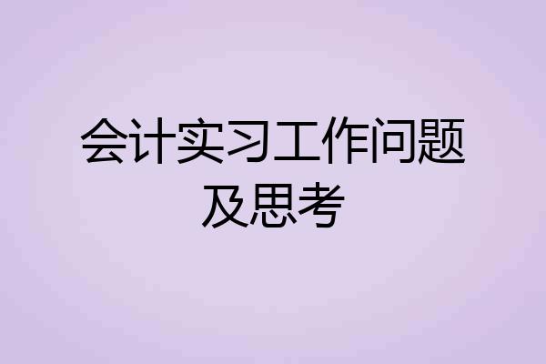 会计实习工作问题及思考