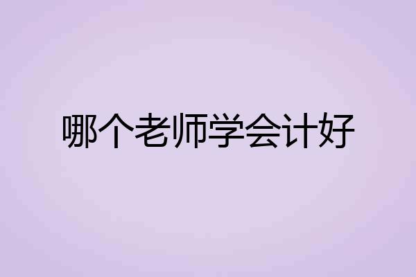 哪个老师学会计好