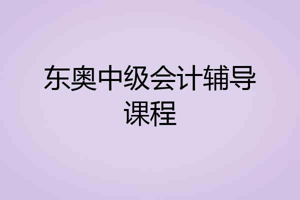东奥中级会计辅导课程