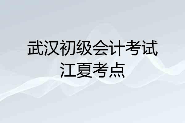 武汉初级会计考试江夏考点