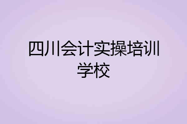 四川会计实操培训学校