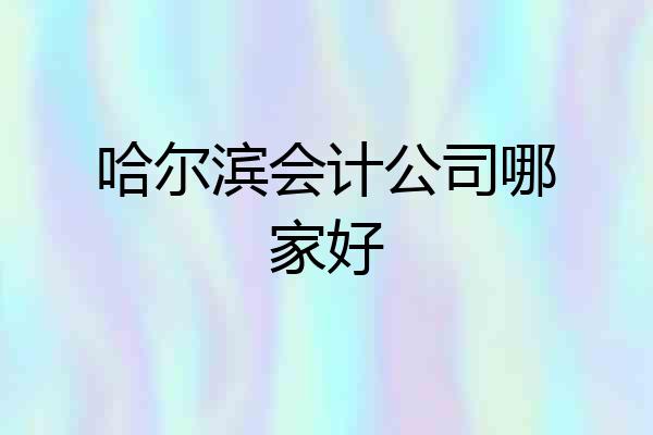 哈尔滨会计公司哪家好