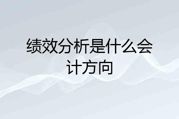 绩效分析是什么会计方向